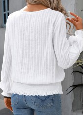 White Tummy Coverage Long Sleeve Round Neck T Shirt | thumb picture 
