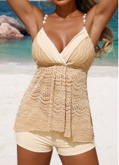 Tummy Coverage Mid Waisted Black Tankini Set | thumb picture 