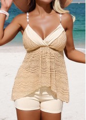 Tummy Coverage Mid Waisted Black Tankini Set | thumb picture 