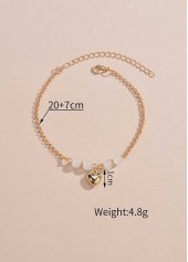 Golden Heart Design Alloy Beaded Anklet | thumb picture 