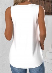 White Sleeveless V Neck Tank Top | thumb picture 