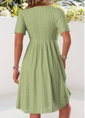 Light Camel Short Sleeve V Neck Dress | thumb picture 