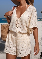 Tummy Coverage V Neck White Cover Up | thumb picture 