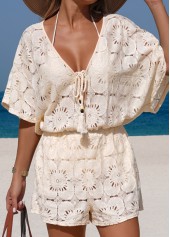 Tummy Coverage V Neck White Cover Up | thumb picture 