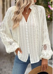 Beige Tummy Coverage Long Sleeve Split Neck Shirt