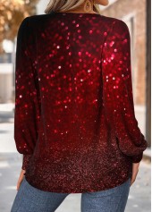 Red Tummy Coverage Ombre Long Sleeve T Shirt | thumb picture 
