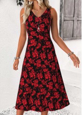 Red Tummy Coverage Floral Print Dress and Cardigan | thumb picture 