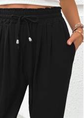 Black Jogger Elastic Waist High Waisted Pants | thumb picture 
