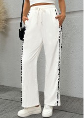 White Leopard Wide Leg Elastic Waist High Waisted Pants | thumb picture 