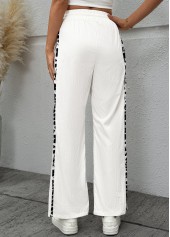 White Leopard Wide Leg Elastic Waist High Waisted Pants | thumb picture 