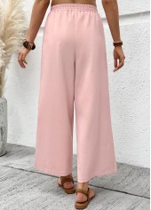 Pink Wide Leg Elastic Waist High Waisted Pants | thumb picture 