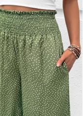 Sage Green Flowy Wide Leg Elastic Waist Pants | thumb picture 