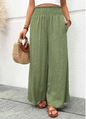 Sage Green Flowy Wide Leg Elastic Waist Pants | thumb picture 