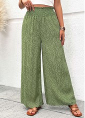 Sage Green Flowy Wide Leg Elastic Waist Pants | thumb picture 