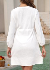 Patchwork Drawstring Pocket White Cover Up | thumb picture 