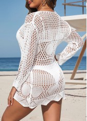 Scalloped Hem White V Neck Cover Up | thumb picture 