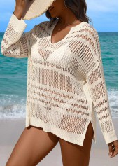 Tummy Coverage Long Sleeve Beige Cover Up | thumb picture 