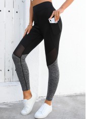 Black High Waisted Ankle Length Elastic Waist Leggings