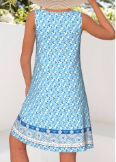 Light Blue Tummy Coverage Floral Print Sleeveless Dress | thumb picture 