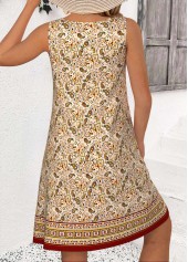 Multi Color Tummy Coverage Paisley Print Sleeveless Dress | thumb picture 
