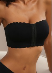 Black Strapless Seamless Wavy Edge Bandeau Bra | thumb picture 