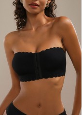 Black Strapless Seamless Wavy Edge Bandeau Bra | thumb picture 