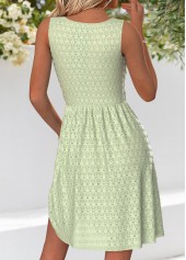Light Green Tummy Coverage Short Sleeveless Round Neck Dress | thumb picture 