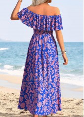 Purple Tummy Coverage Floral Print Maxi Sleeveless Dress | thumb picture 