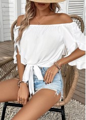 Raw White Tummy Coverage Half Sleeve T Shirt