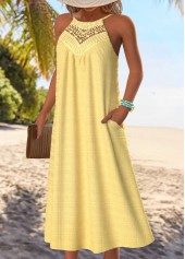 Light Yellow Tummy Coverage Maxi A Line Sleeveless Dress | thumb picture 