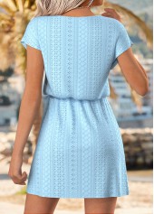 Light Blue Tummy Coverage Short V Neck Dress | thumb picture 