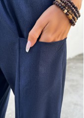 Navy Jogger Elastic Waist High Waisted Pants | thumb picture 