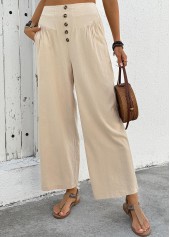 Light Camel Soft Wide Leg Elastic Waist Pants | thumb picture 
