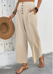 Light Camel Soft Wide Leg Elastic Waist Pants | thumb picture 