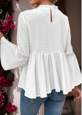 White Tummy Coverage Long Sleeve Round Neck Blouse | thumb picture 