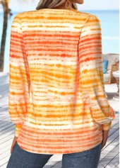 Orange Tummy Coverage Tie Dye Print T Shirt | thumb picture 