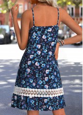 Blue Tummy Coverage Floral Print A Line Strappy Dress | thumb picture 