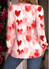 Pink Tuck Stitch Valentine's Day Print T Shirt | thumb picture 