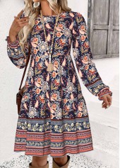 Multi Color Tummy Coverage Random Floral Print Short Dress