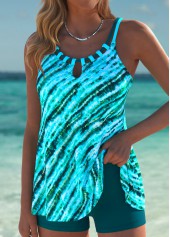 Tummy Coverage Mid Waisted Tie Dye Print Tankini Set | thumb picture 