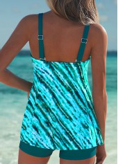 Tummy Coverage Mid Waisted Tie Dye Print Tankini Set | thumb picture 