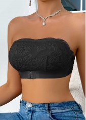 Black Strapless Lace Seamless Bandeau Bra | thumb picture 