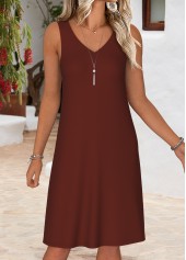 Deep Red Tummy Coverage 3/4 Sleeve Dress and Cardigan | thumb picture 