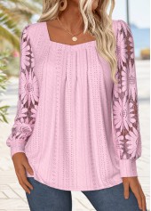 Light Pink Tummy Coverage Long Sleeve T Shirt | thumb picture 