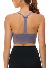 Dusty Purple Scoop Neck Sports Bra | thumb picture 