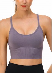 Dusty Purple Scoop Neck Sports Bra | thumb picture 