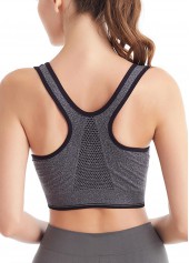 Dark Grey Marl V Neck Sports Bra | thumb picture 