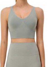 Sage Green Criss Cross Scoop Sports Bra | thumb picture 