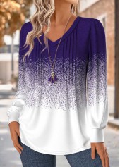 Purple Tummy Coverage Ombre Long Sleeve T Shirt | thumb picture 