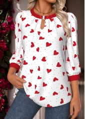 Red Tummy Coverage Valentine's Day Print T Shirt | thumb picture 